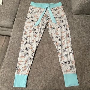 Looney Tunes Bugs Bunny jogger style PJ pajama pants‎ M 12-14. Used.A3
